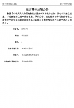 第55756985号_“华集通路”注销公告及无效宣告
